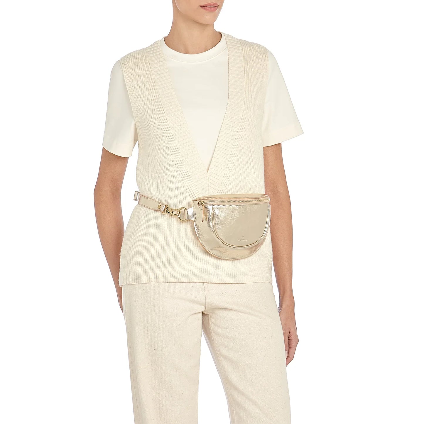 Il Bisonte Oliveta Belt Bag in Platinum