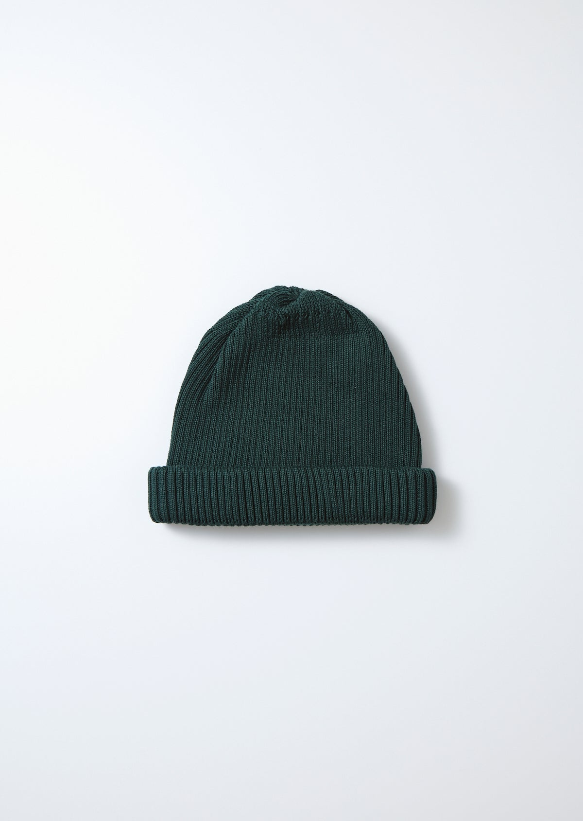 ROTOTO Cotton Roll Up Beanie in Forest Green