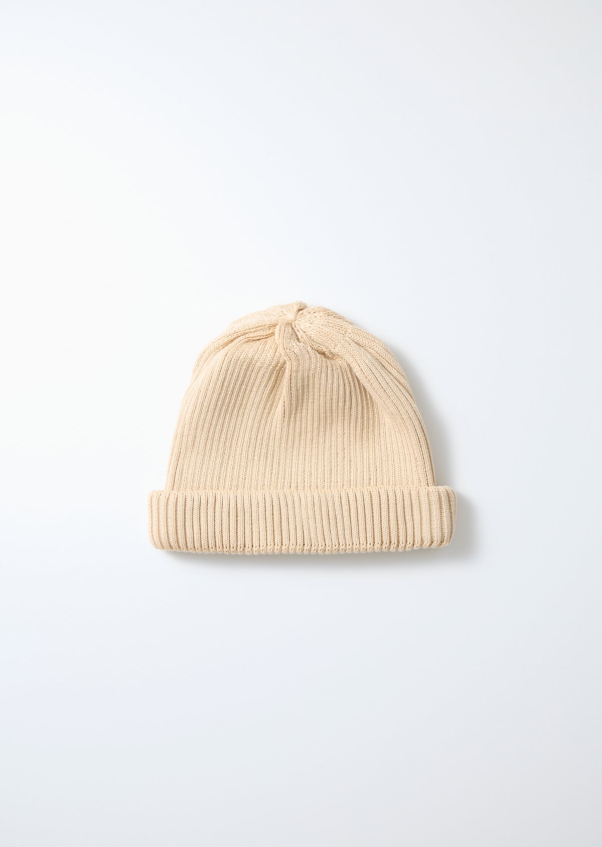 ROTOTO Cotton Roll Up Beanie-Raw Beige