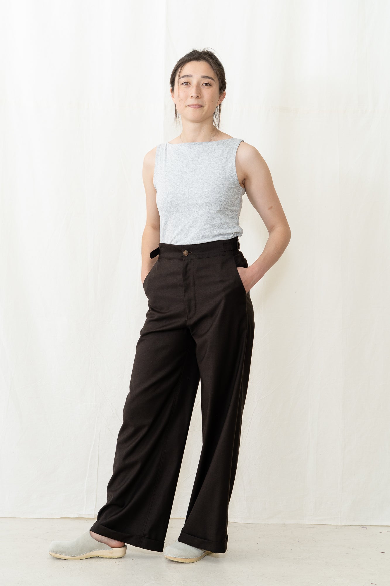 HYE SUN MUN Atelier Wide Pants in Brown