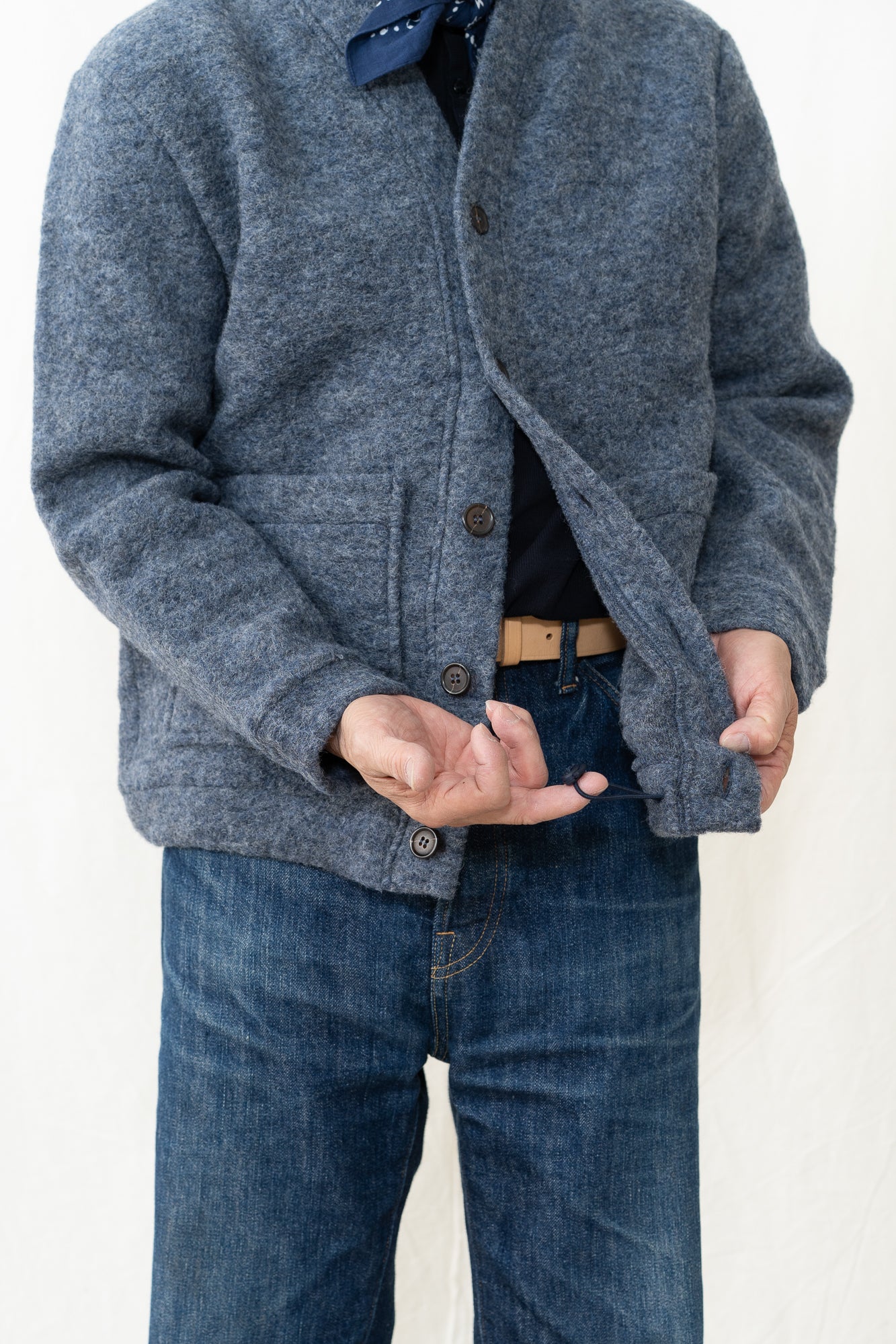 Universal Works Advance Cardigan in Slate Blue