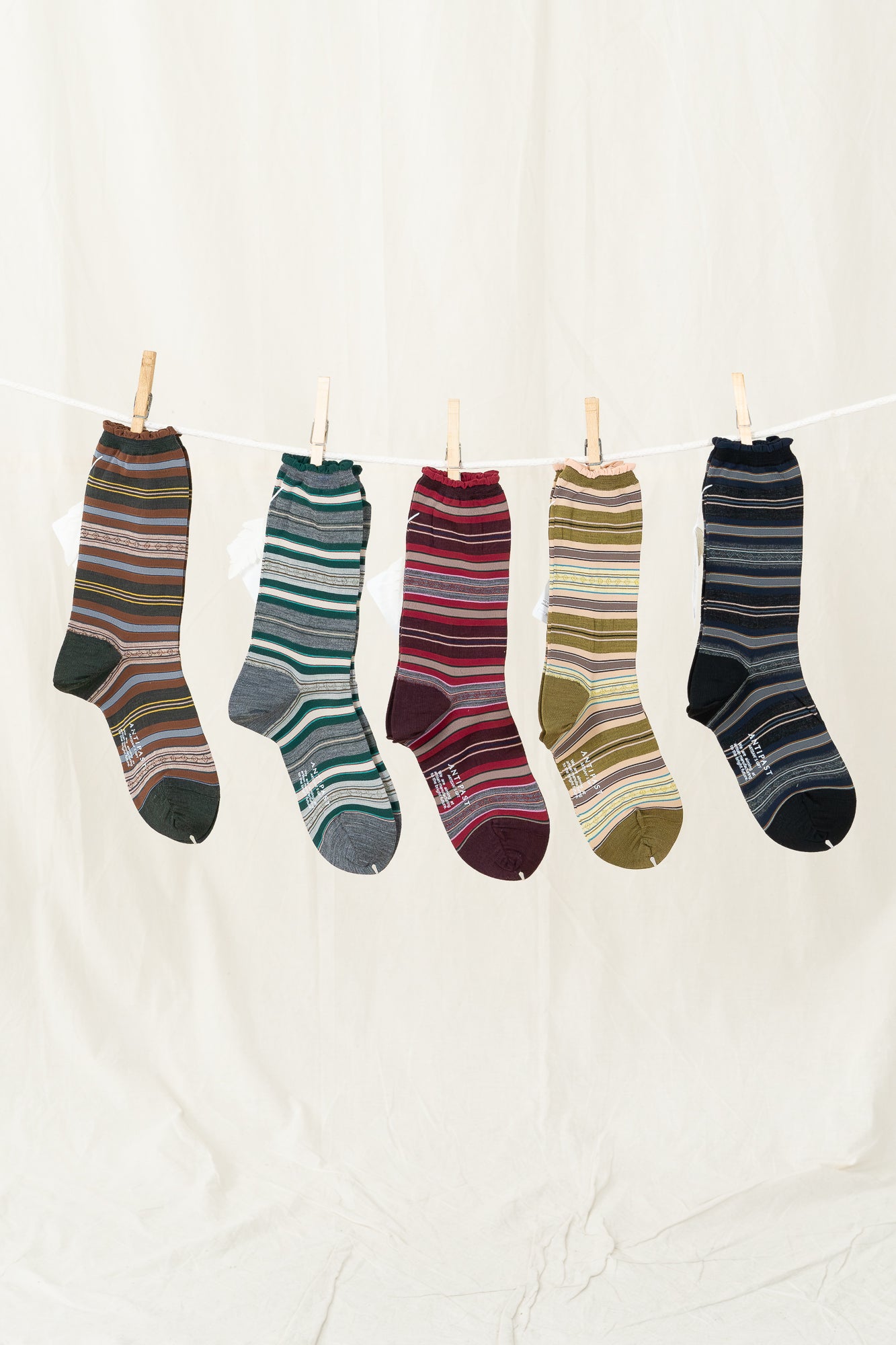 Antipast Lateral Stripes Women's Socks - Black