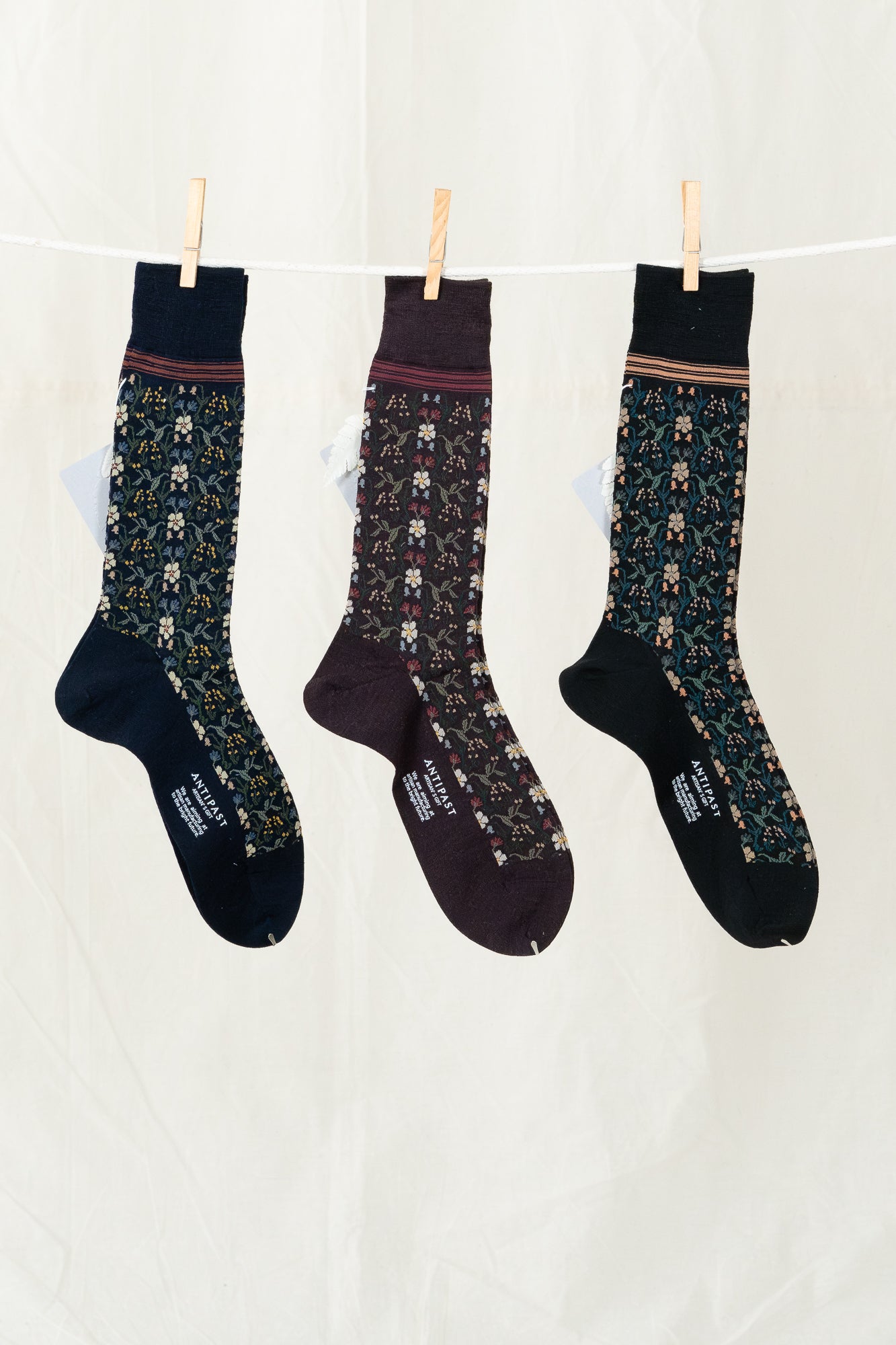 Antipast Wall Flower Men's Socks - Wine