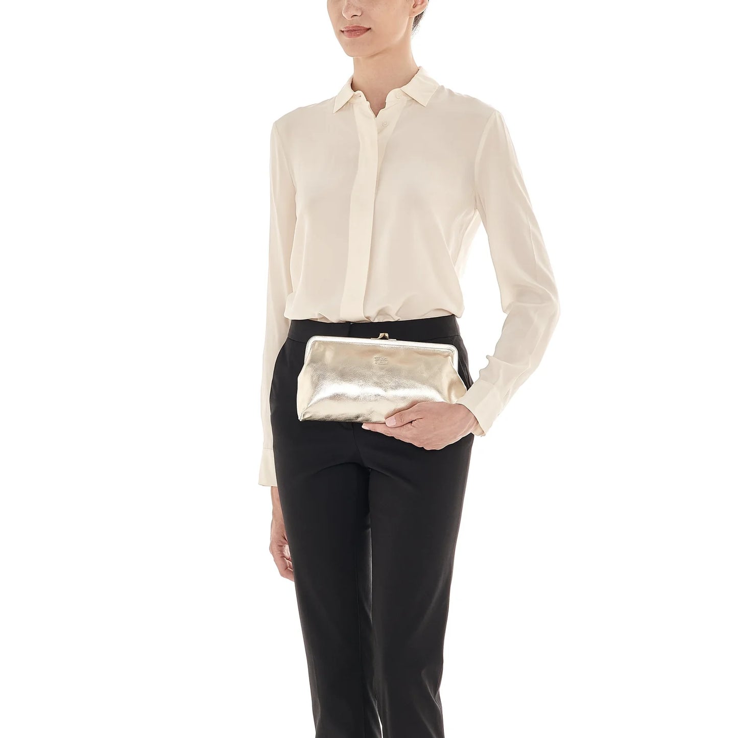 Il Bisonte Manuela Clutch Bag in Platinum