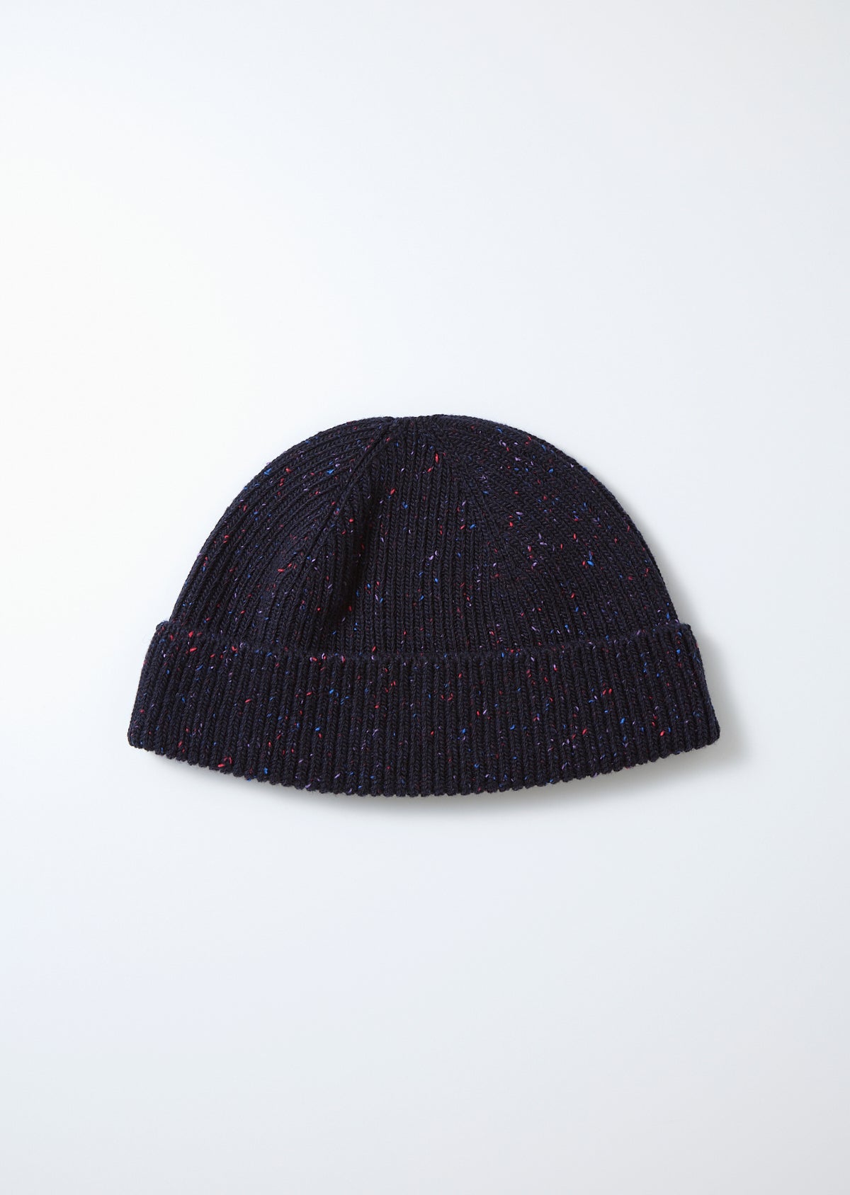 ROTOTO Nep Wool Seamless Beanie in Navy