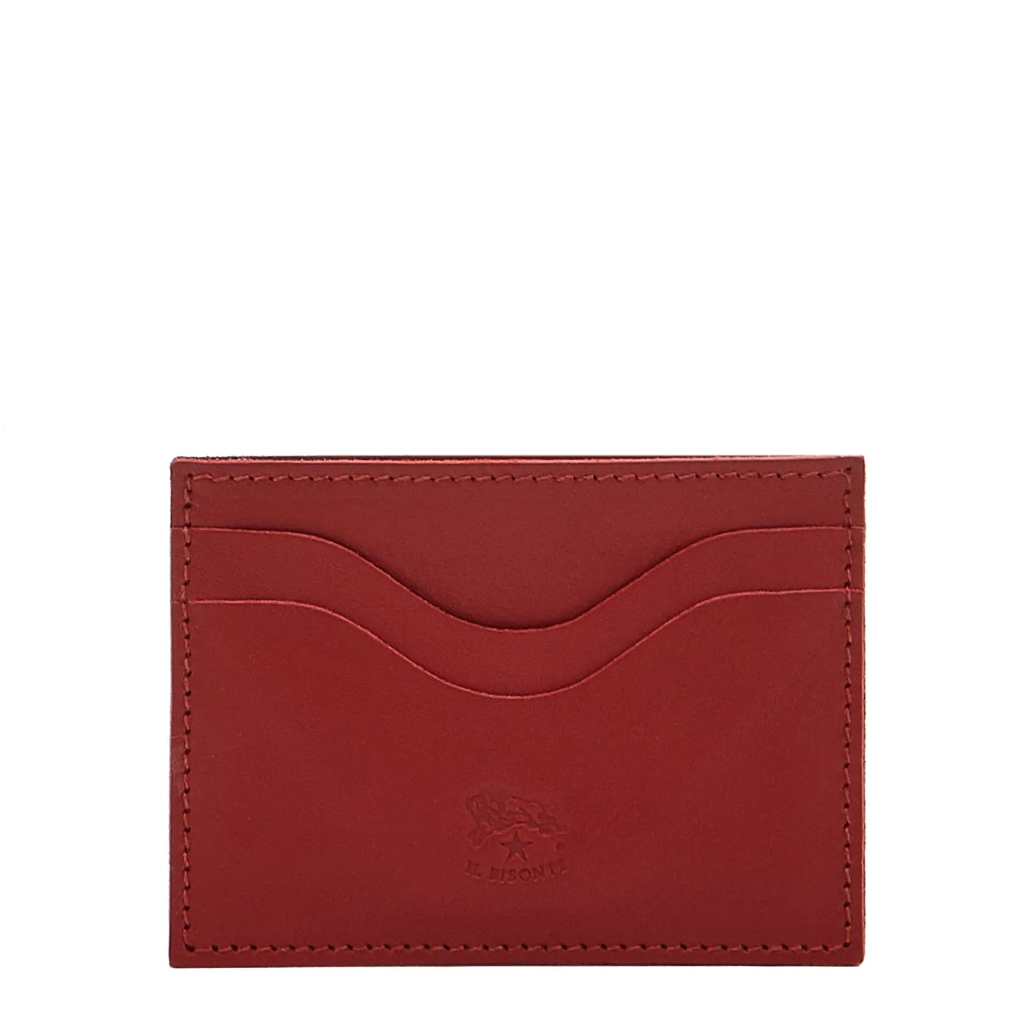 Il Bisonte Salina Card Case in Red