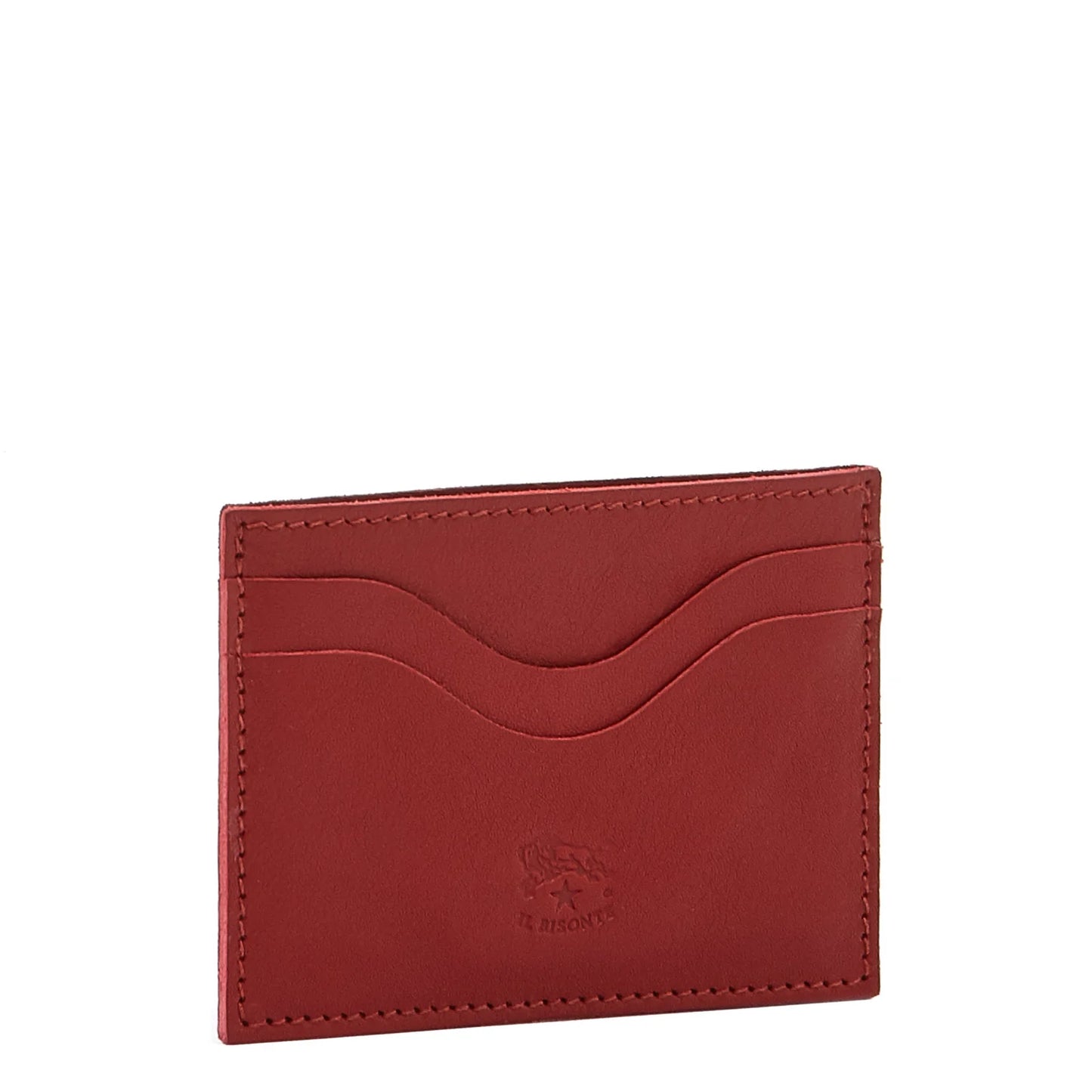 Il Bisonte Salina Card Case in Red