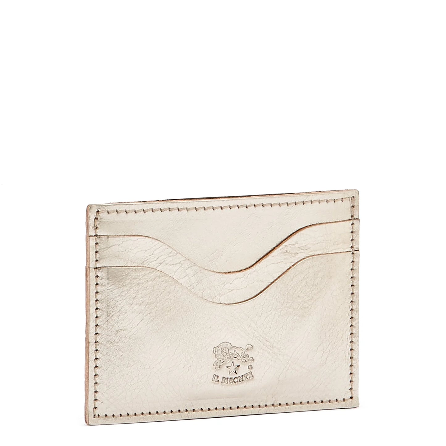 Il Bisonte Salina Card Case in Platinum
