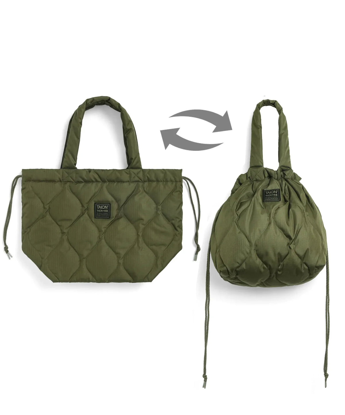 TAION Military Down Tote Bag in Olive