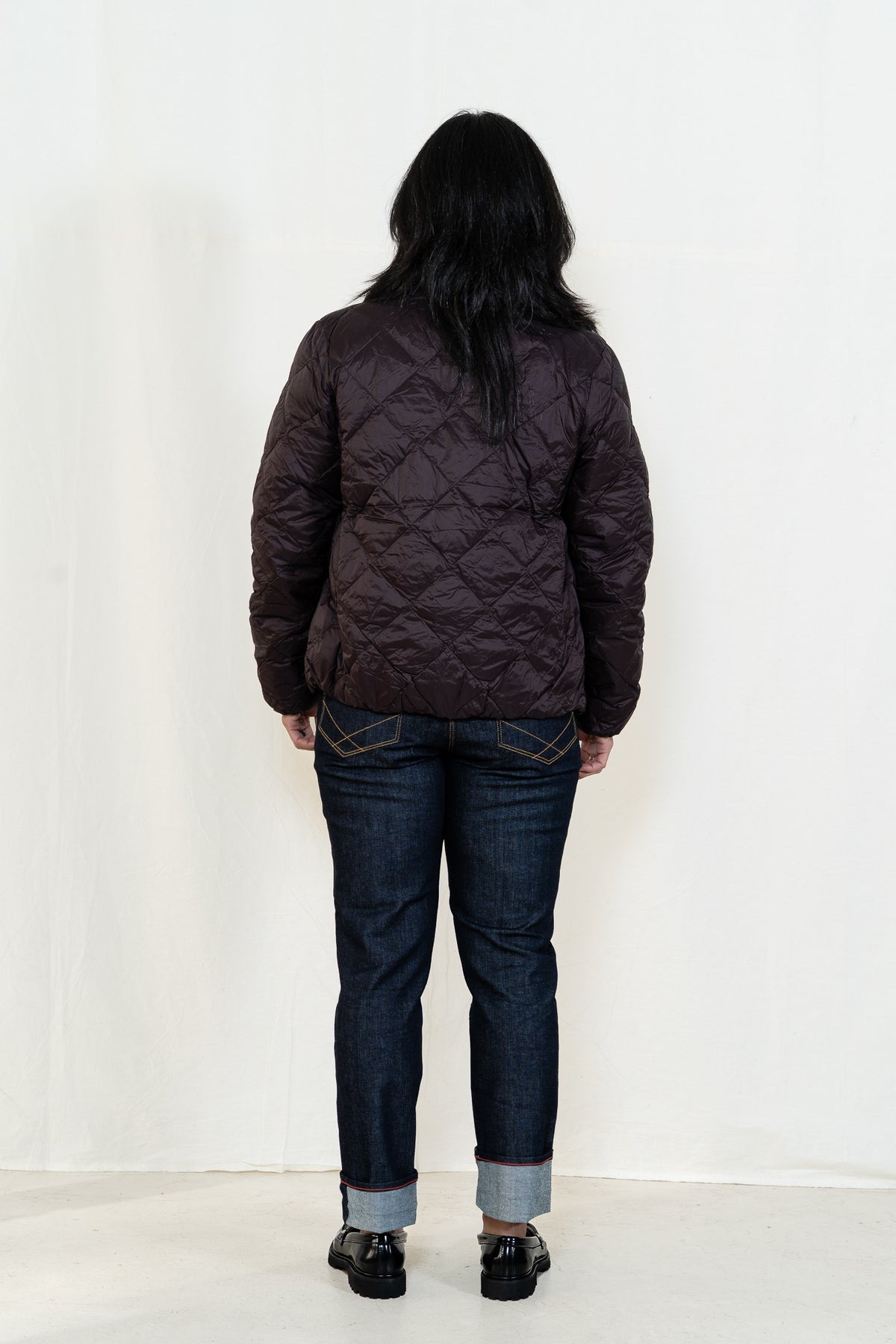 TAION City Crew Neck Down Jacket in Dark Chocolate