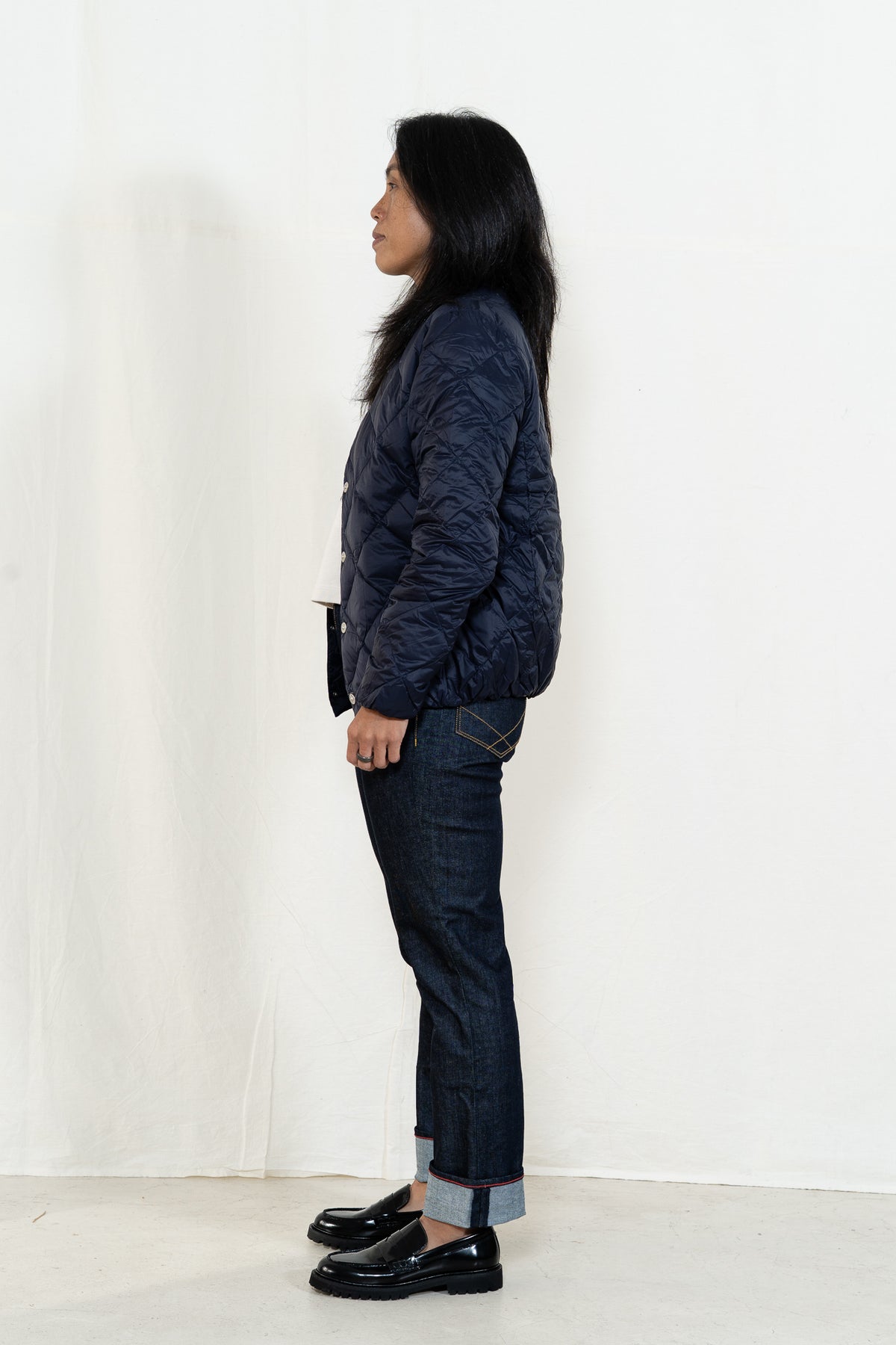 TAION City Crew Neck Jacket in Dark Navy