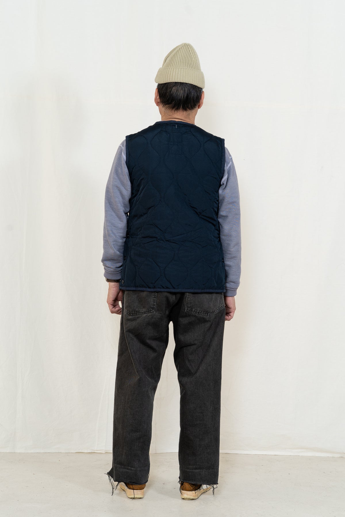 TAION Crew Neck Vest in Dark Navy
