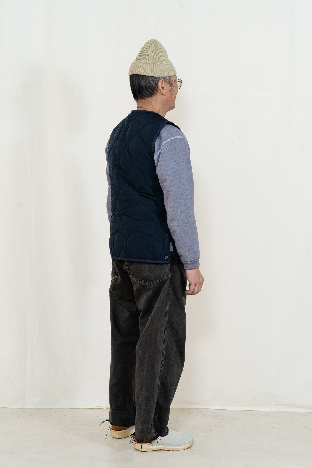 TAION Crew Neck Vest in Dark Navy