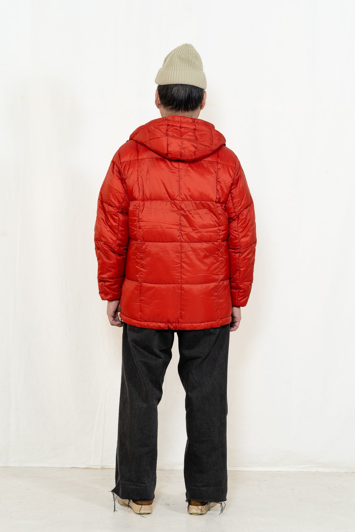 TAION Fly Front Down Jacket in Fiery Orange