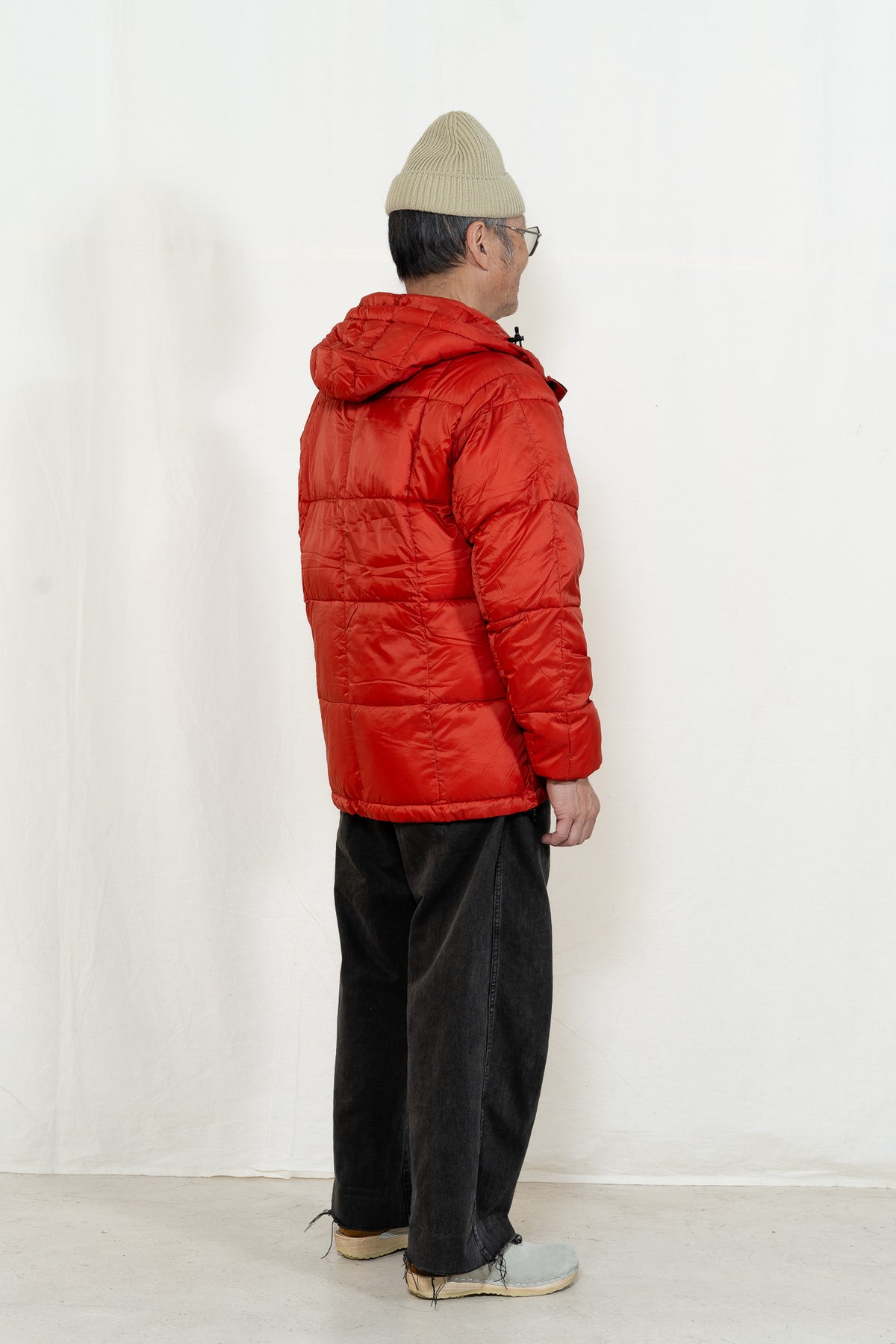 TAION Fly Front Down Jacket in Fiery Orange