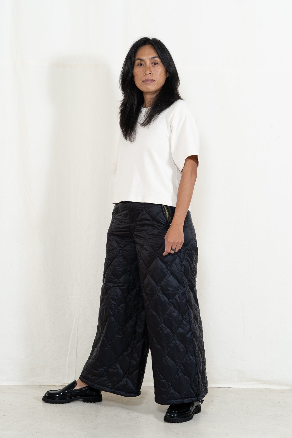 TAION Soft Down Pants in Black