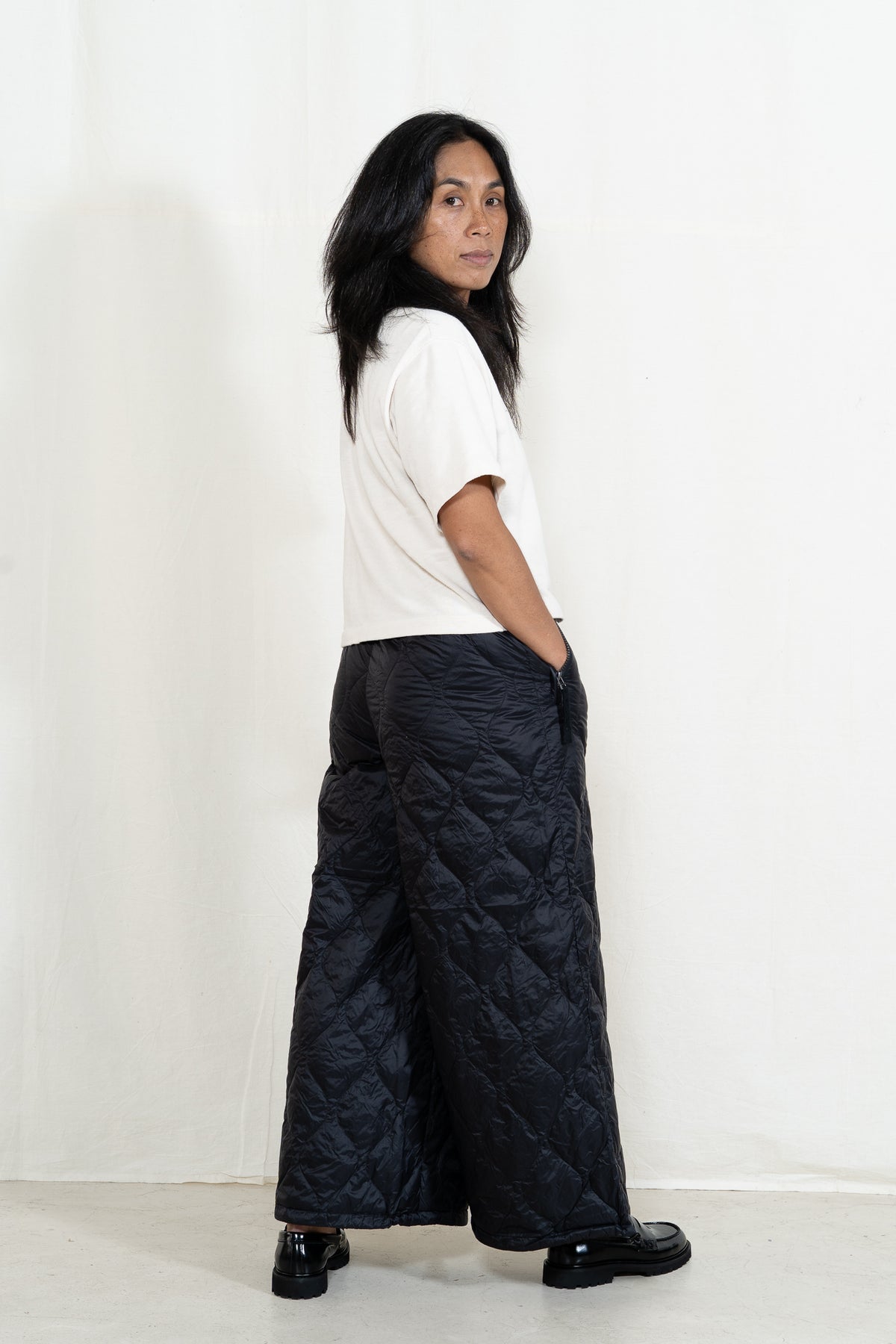 TAION Soft Down Pants in Black