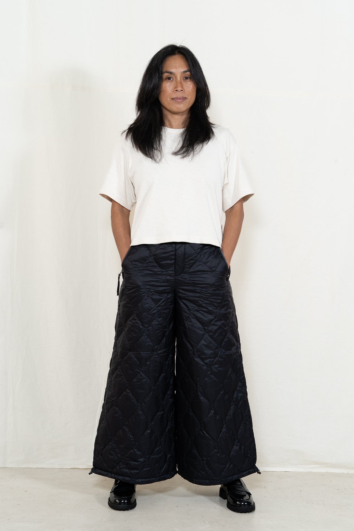 TAION Soft Down Pants in Black
