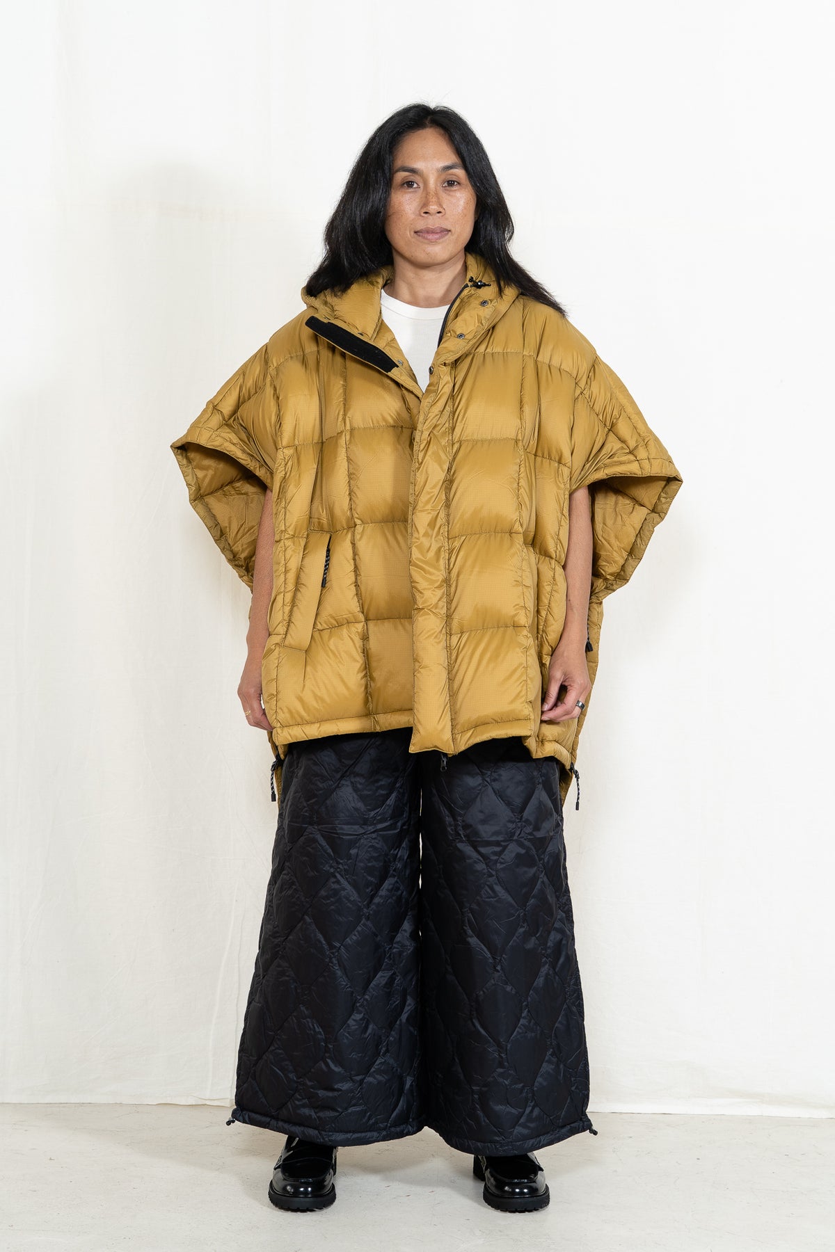 TAION Fly Front Poncho in Coyote