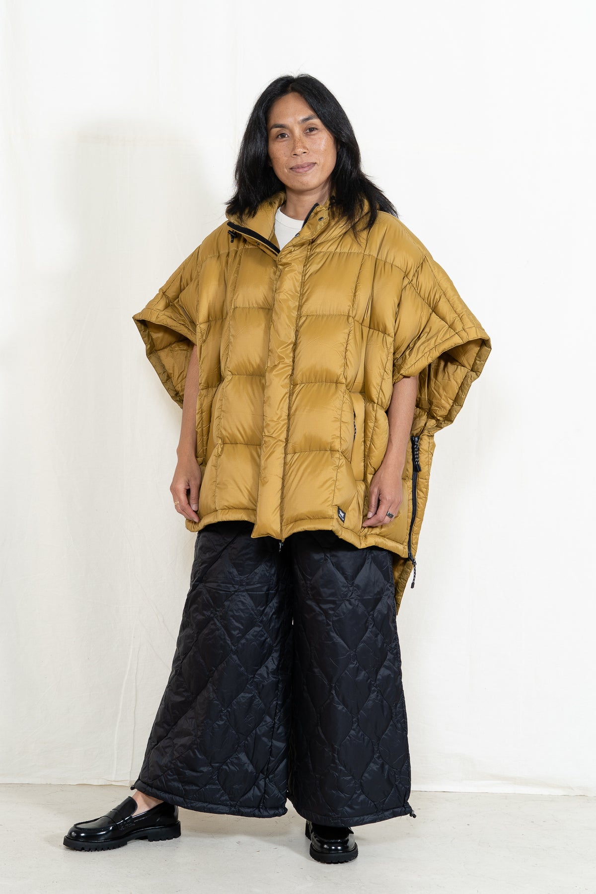 TAION Fly Front Poncho in Coyote