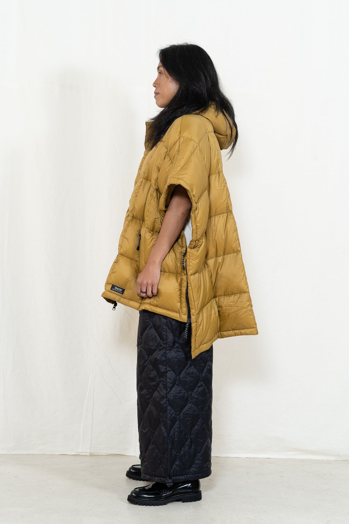 TAION Fly Front Poncho in Coyote