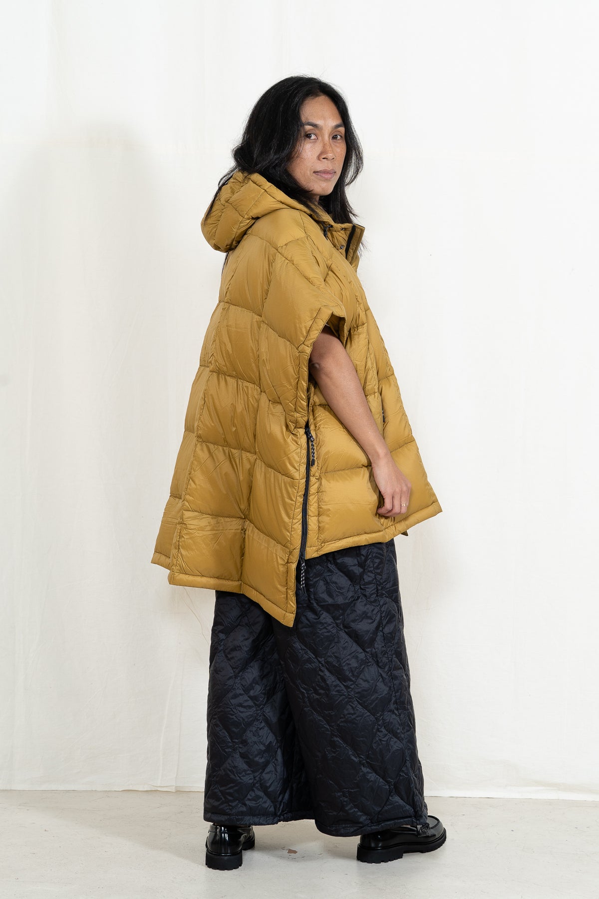TAION Fly Front Poncho in Coyote
