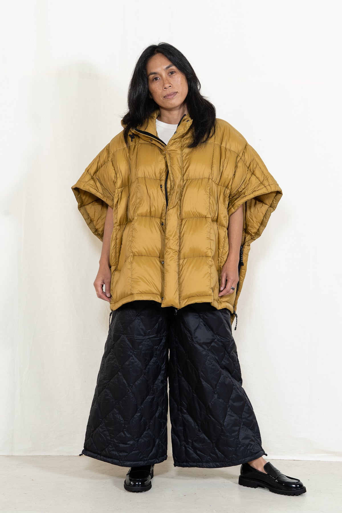 TAION Fly Front Poncho in Coyote