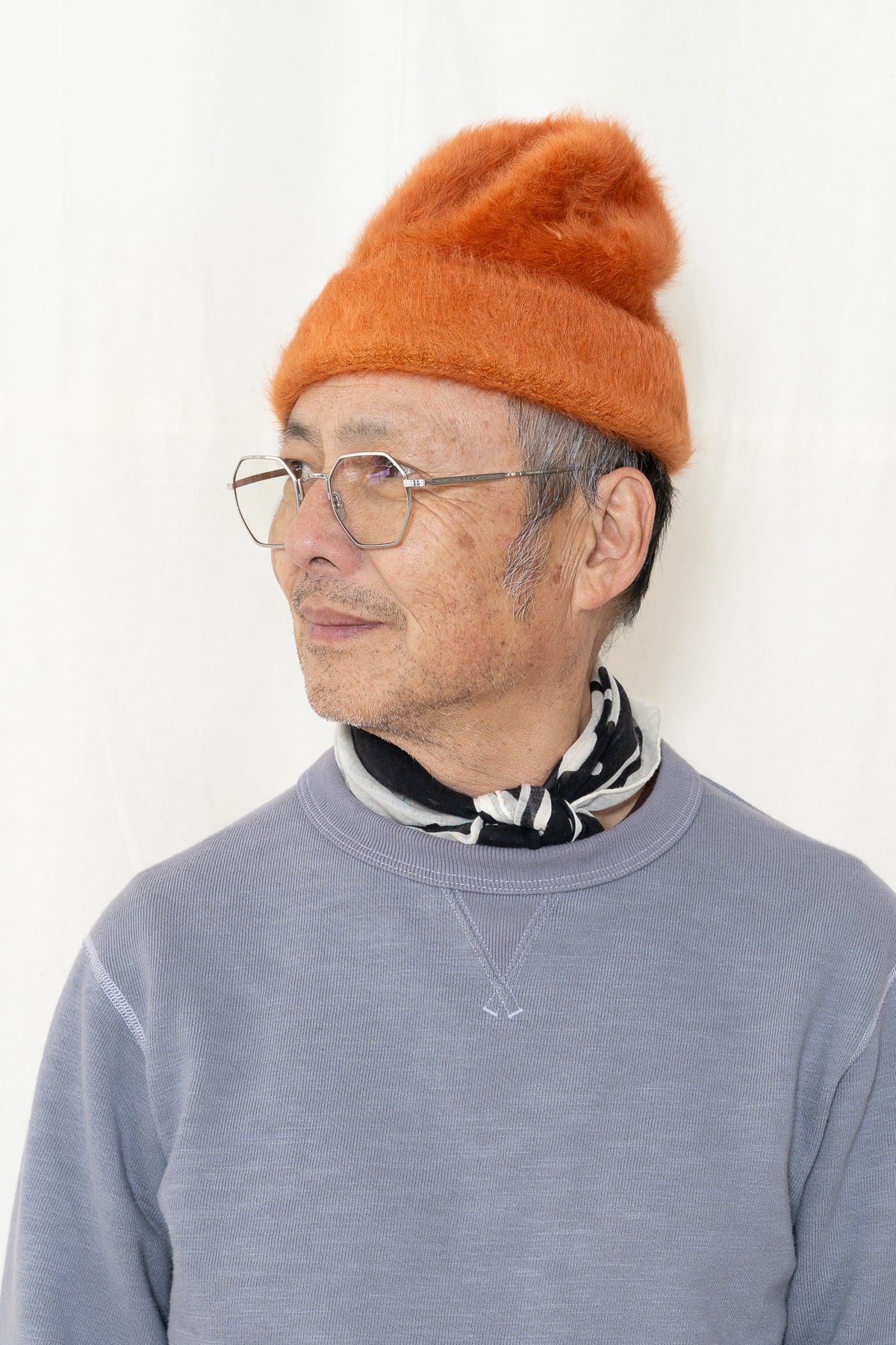 Reinhard Plank Cuffia Angora in Orange