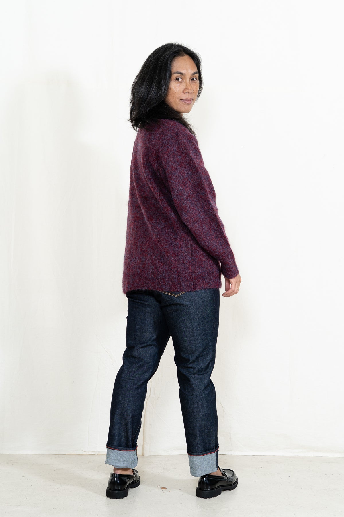 Sayaka Davis Mohair Cardigan in Mulberry