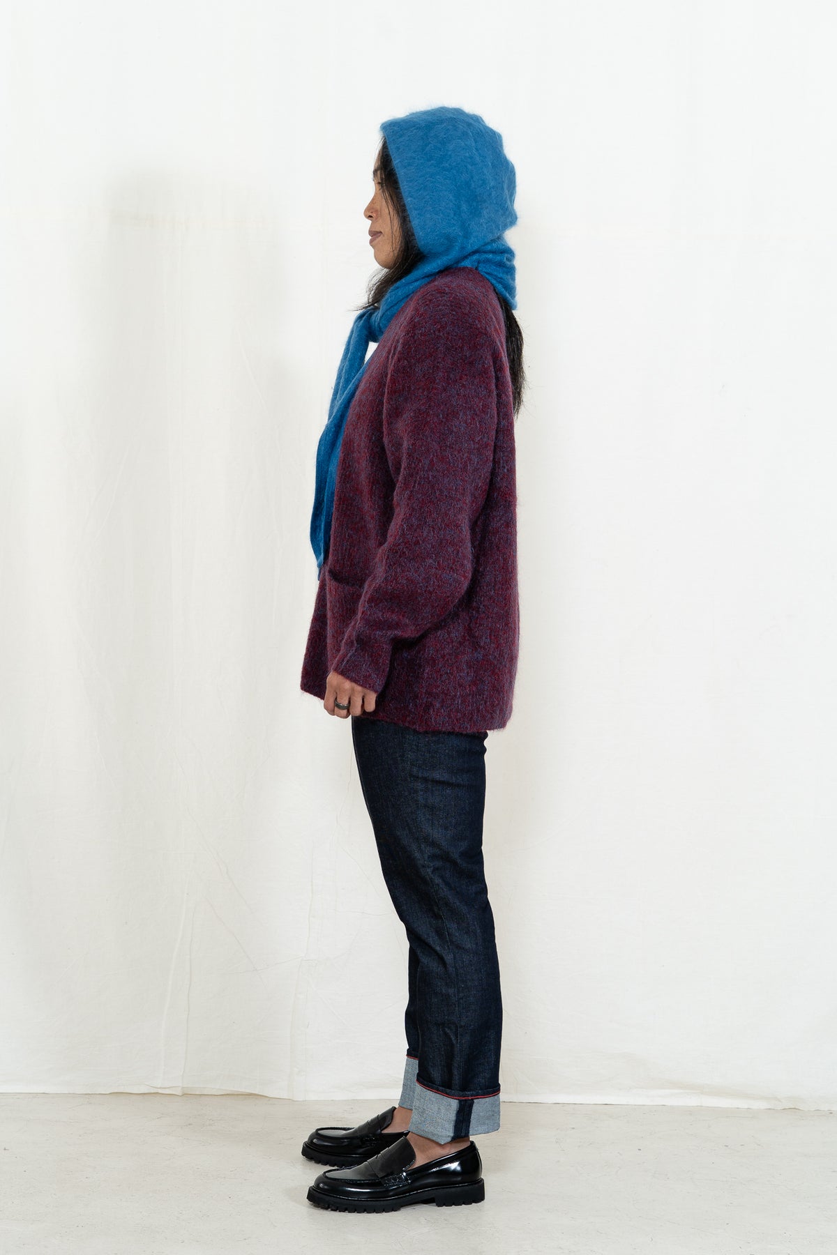 Sayaka Davis Hooded Cashmere Scarf in Cobalt