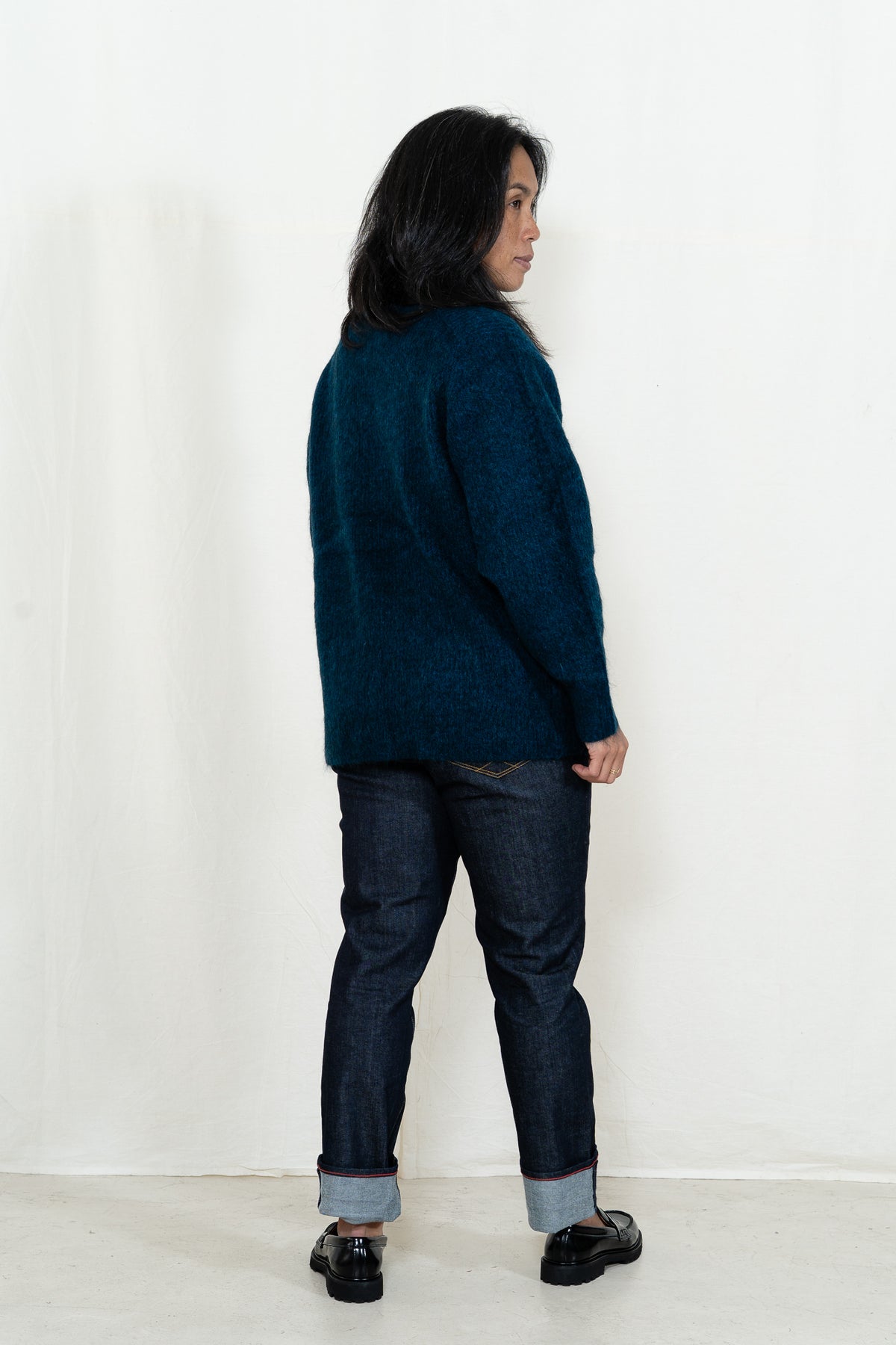 Sayaka Davis Mohair Cardigan in Midnight Blue