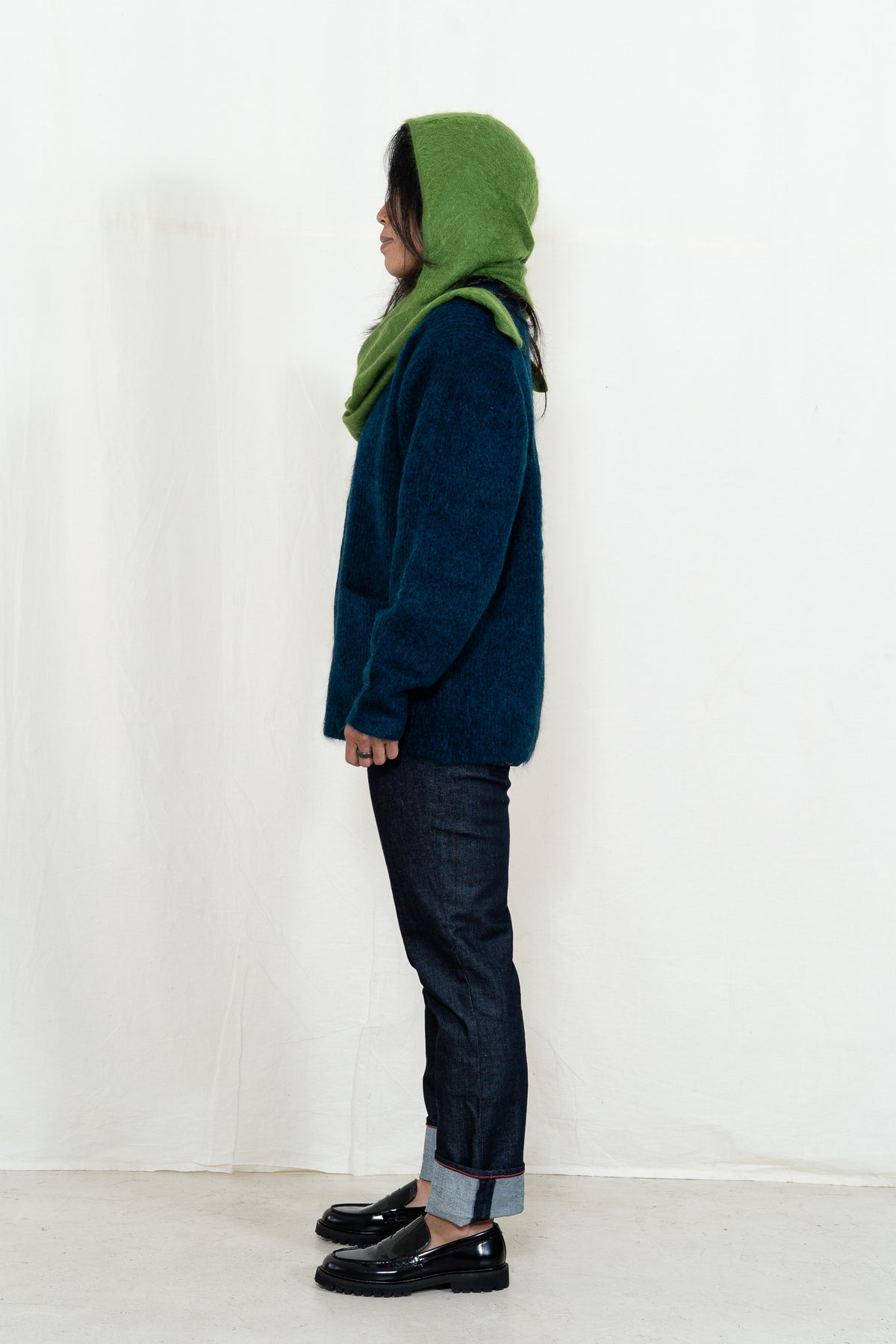 Sayaka Davis Hooded Cashmere Scarf in Cactus