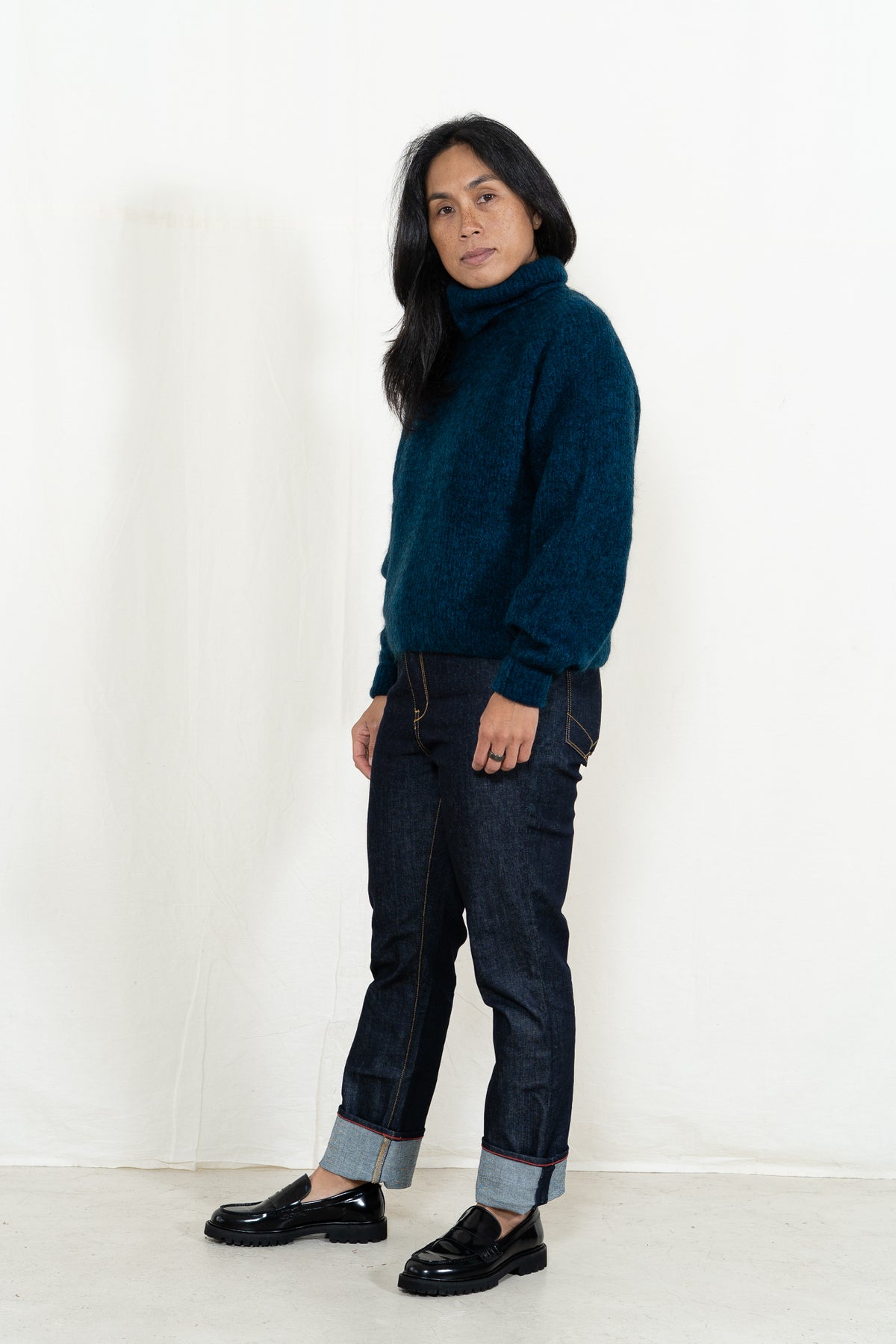 Sayaka Davis Mohair Highneck in Midnight Blue