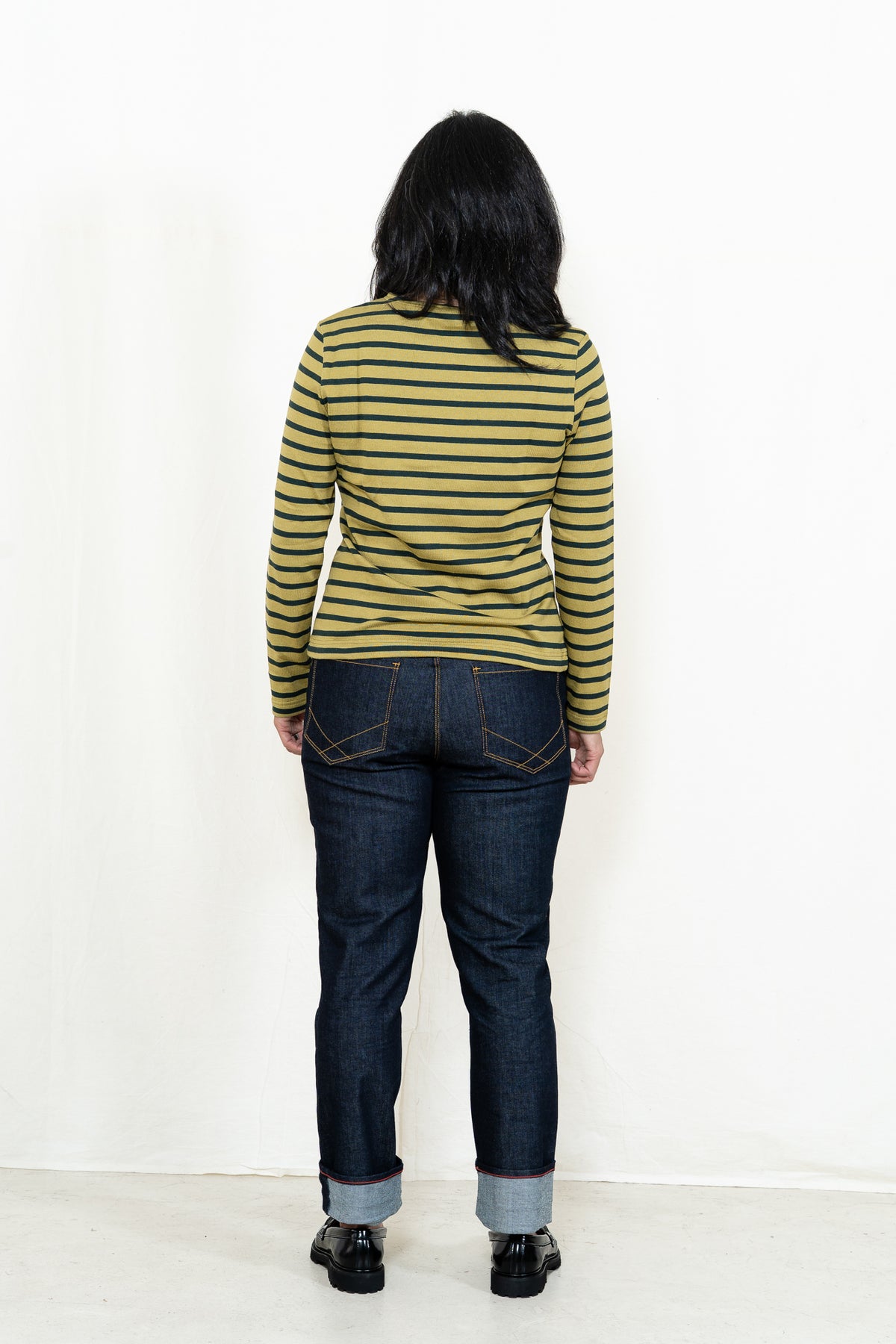 Armor-Lux Mariniere ML in Green Moss and Otranto