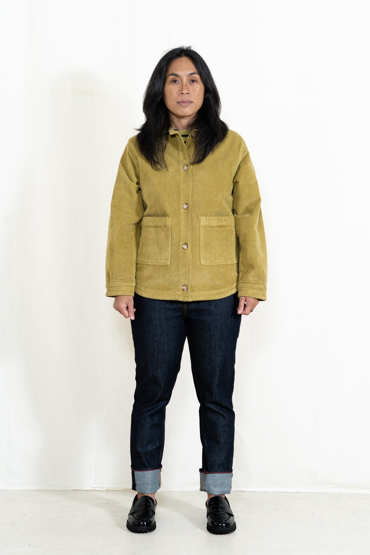 Armor-Lux Cord Fisherman's Jacket in Green Moss