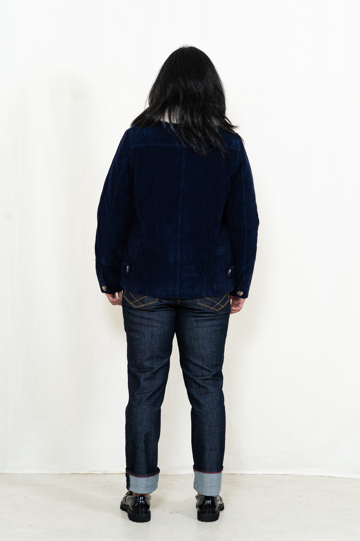 Armor-Lux Cord Shearling Collar Jacket in Seal
