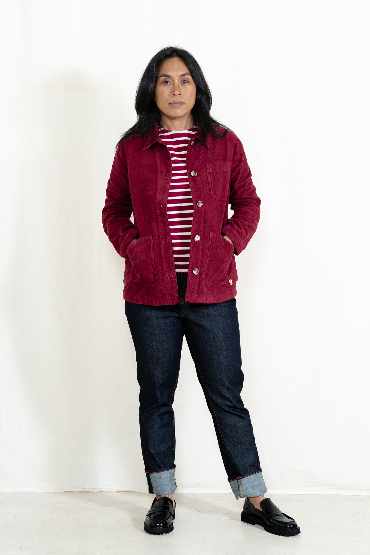 Armor-Lux Cord Fisherman's Jacket in Beet