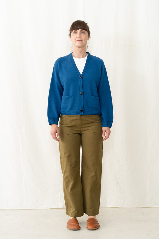 SARAHWEAR Merino Cardigan Sweater in Blue