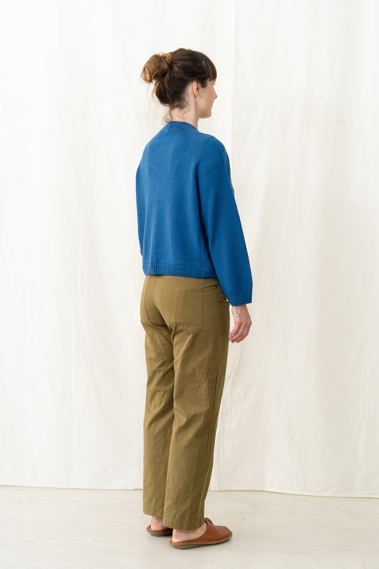 SARAHWEAR Merino Cardigan Sweater in Blue