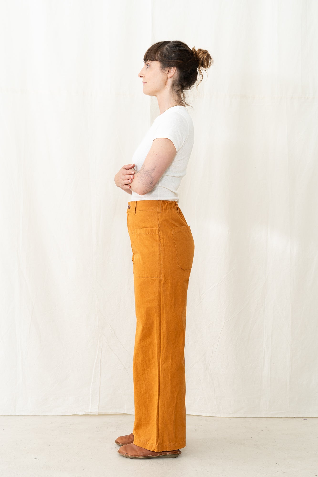 SARAHWEAR Ali Pant-High Density Twill in Rust