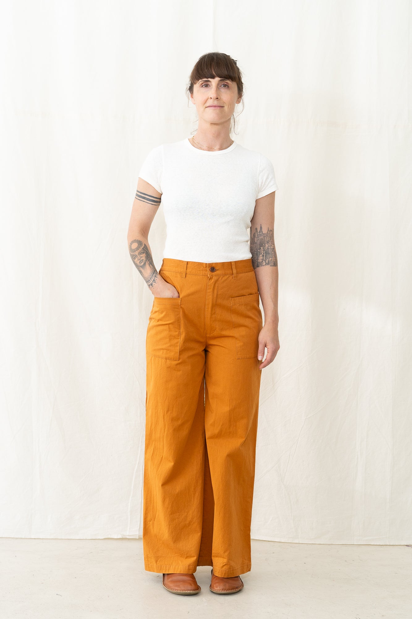 SARAHWEAR Ali Pant-High Density Twill in Rust