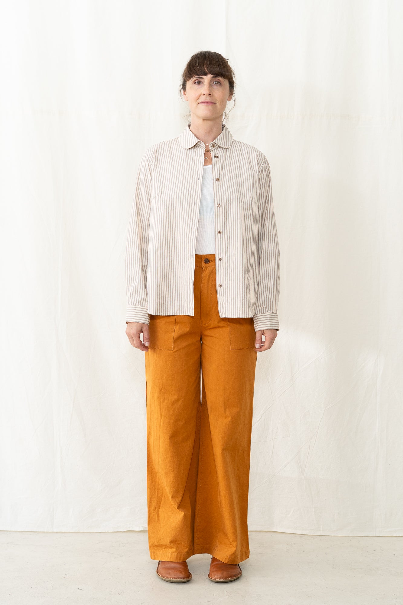 SARAHWEAR Sophia Shirt in Beige Stripe