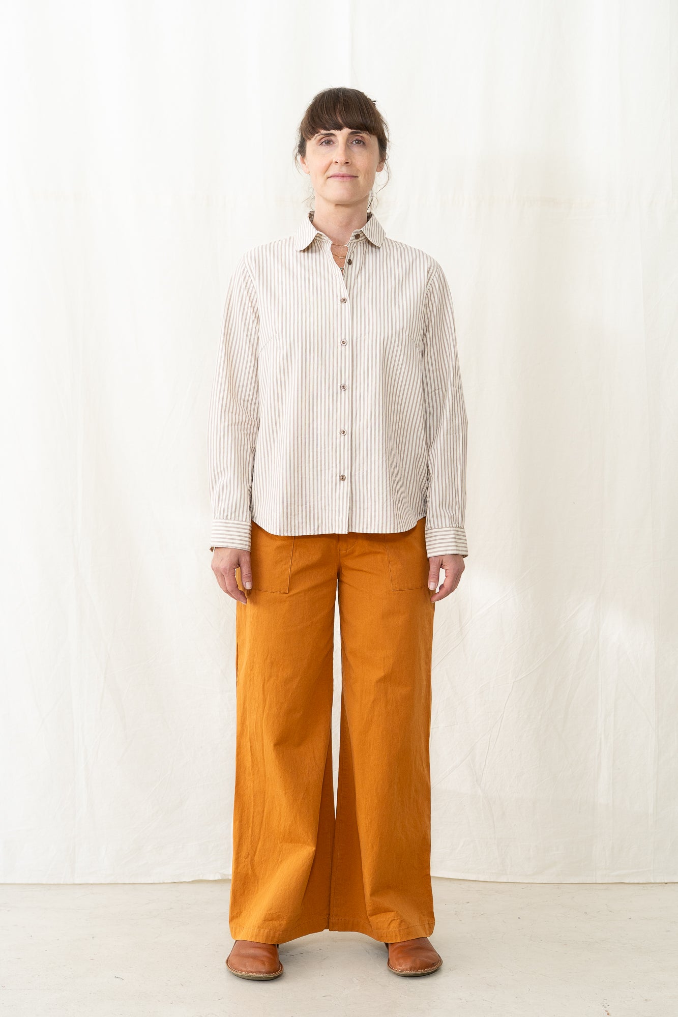 SARAHWEAR Sophia Shirt in Beige Stripe