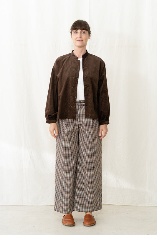 SARAHWEAR Fine Corduroy Shirt in Brown