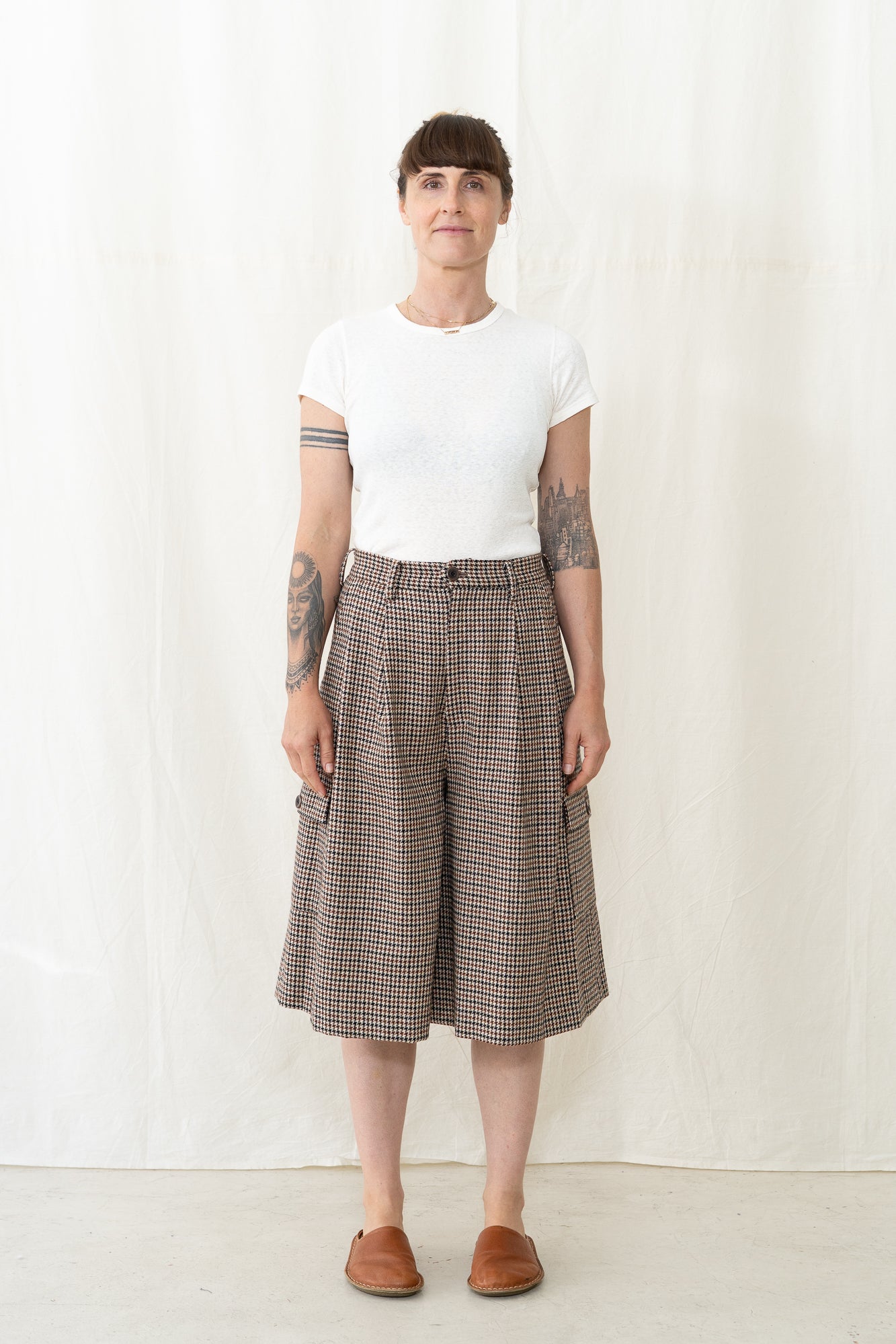 SARAHWEAR Gun Club Check Tweed Culotte
