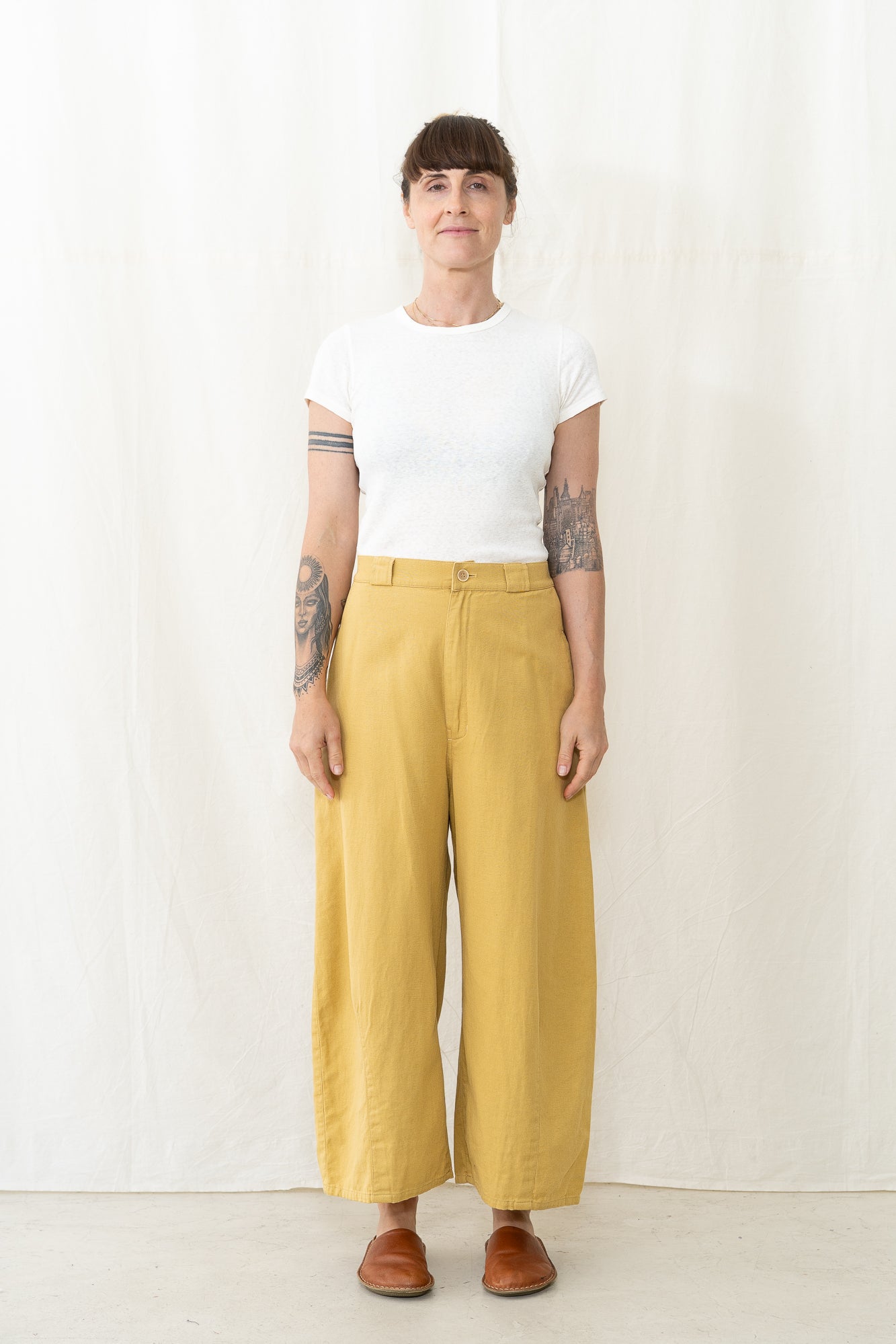 SARAHWEAR Ctn Linen Twill Tulip Pant in Mustard