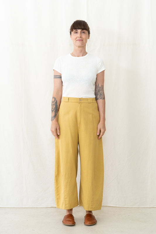 SARAHWEAR Ctn Linen Twill Tulip Pant in Mustard