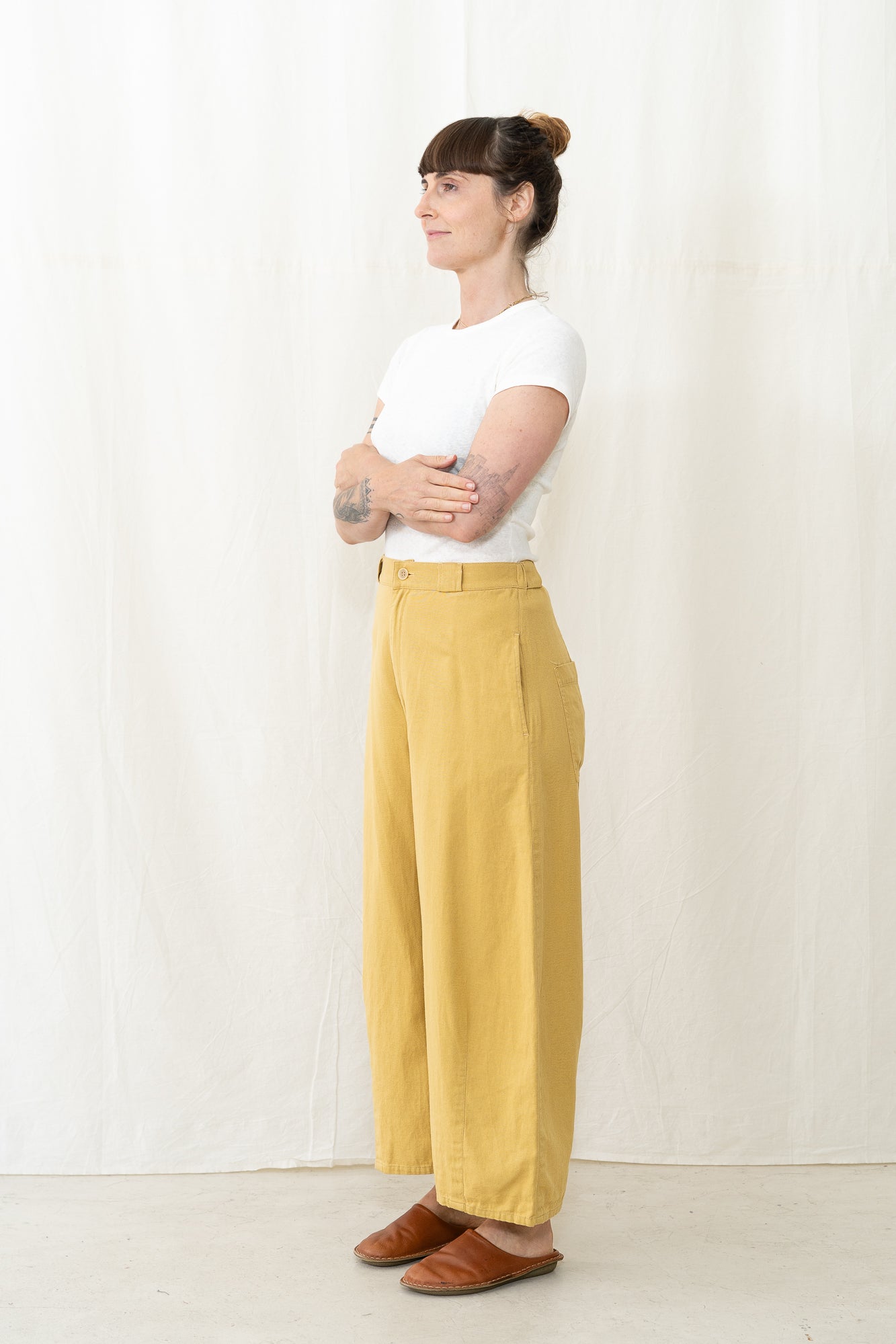 SARAHWEAR Ctn Linen Twill Tulip Pant in Mustard