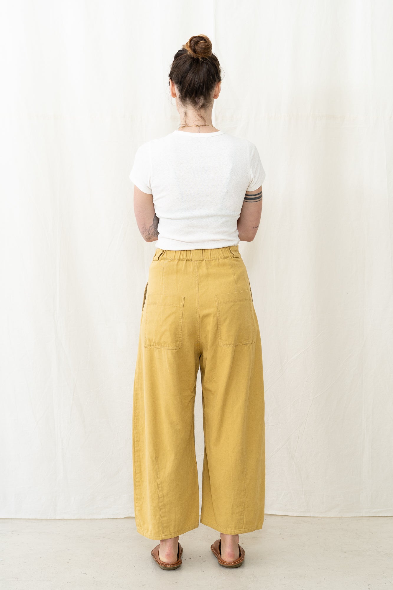 SARAHWEAR Ctn Linen Twill Tulip Pant in Mustard