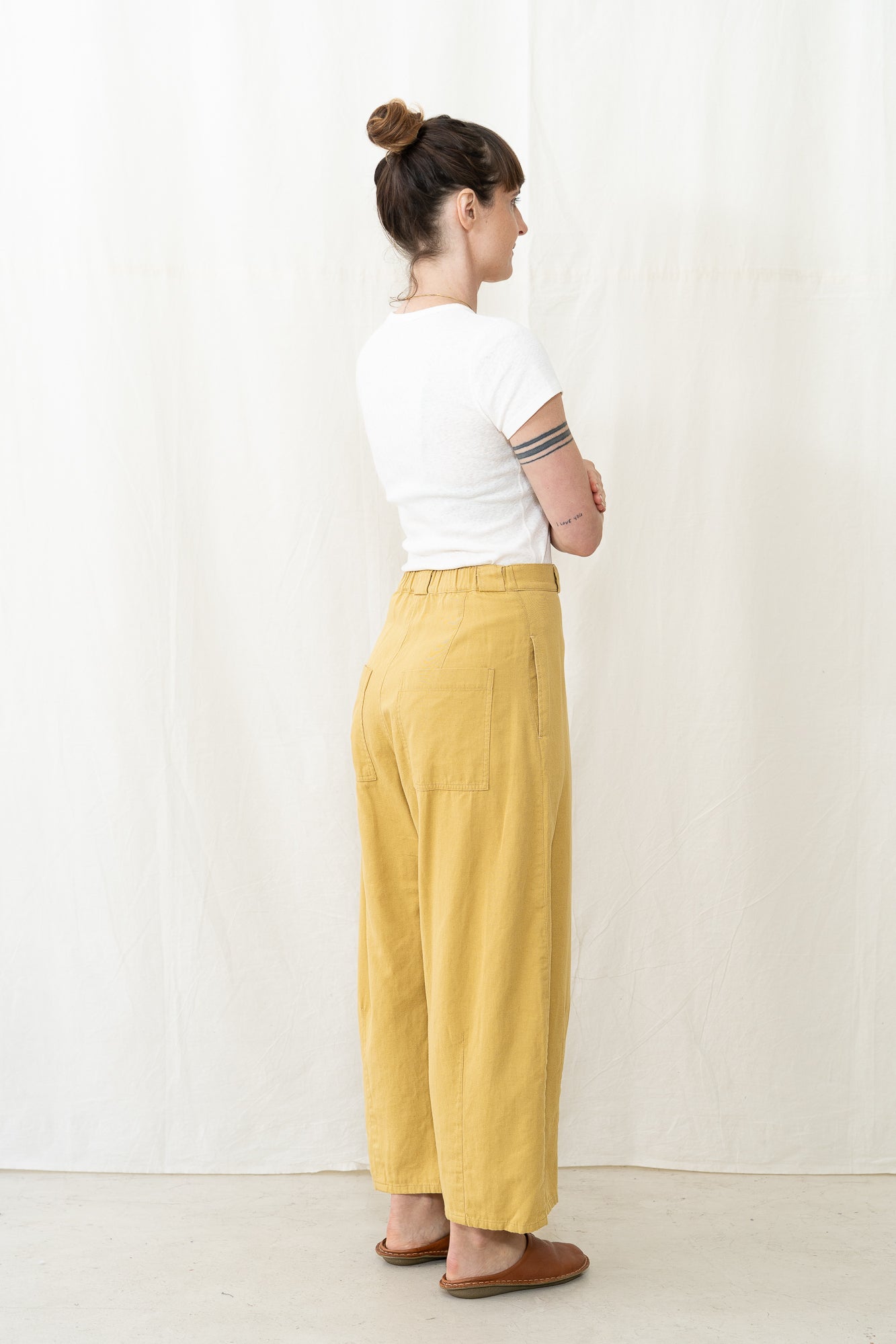 SARAHWEAR Ctn Linen Twill Tulip Pant in Mustard